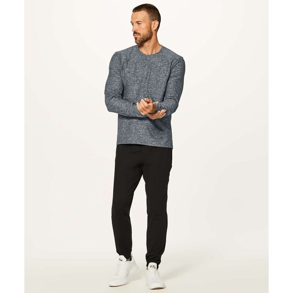 Lululemon Surge Warm Long Sleeve Heathered Melanite Gray Men's Size Medium - Picture 11 of 12